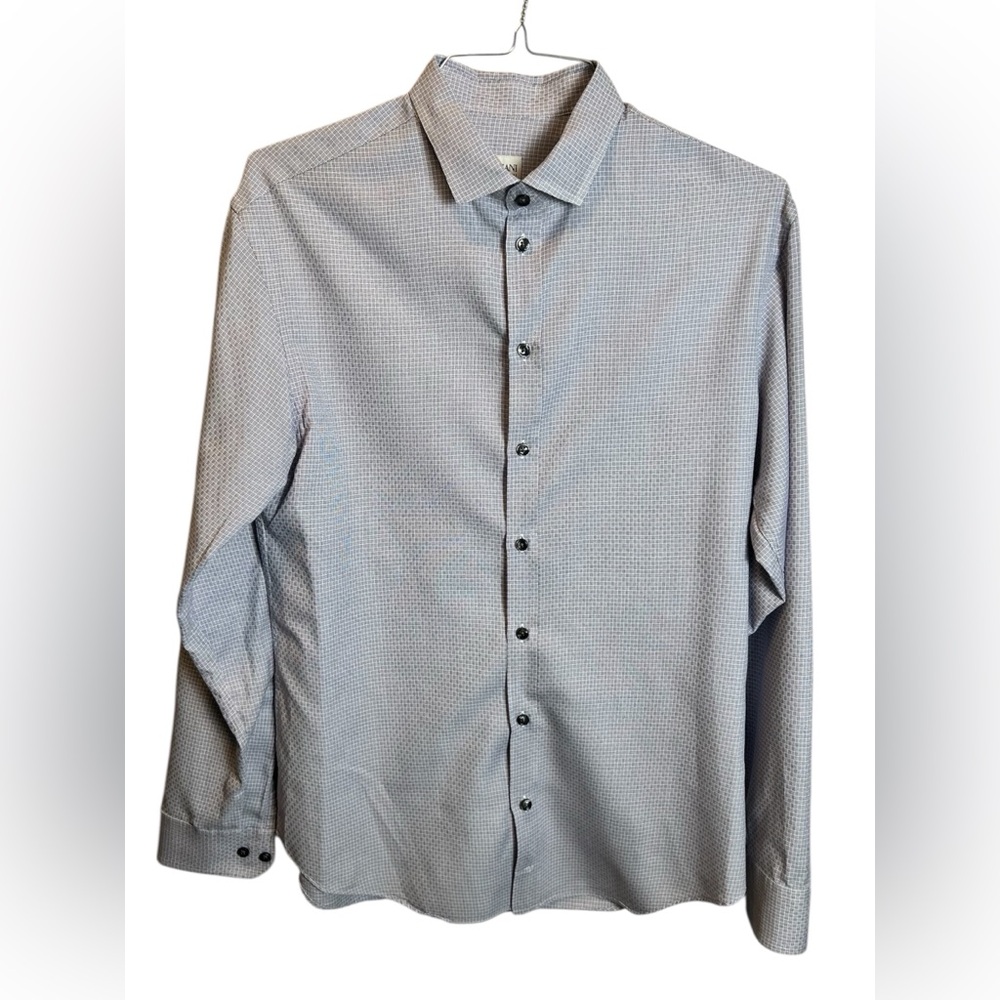 Armani Collezioni Men’s Blue Long Sleeve Dress Shirt Size Large